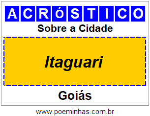 Acróstico Para Imprimir Sobre a Cidade Itaguari