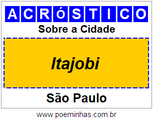 Acróstico Para Imprimir Sobre a Cidade Itajobi