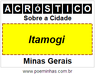 Acróstico Para Imprimir Sobre a Cidade Itamogi