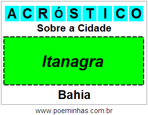 Acróstico Para Imprimir Sobre a Cidade Itanagra