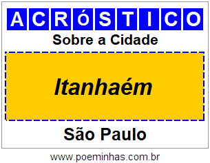 Acróstico Para Imprimir Sobre a Cidade Itanhaém