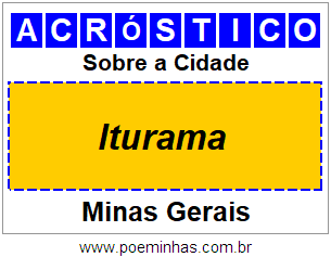 Acróstico Para Imprimir Sobre a Cidade Iturama