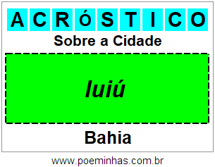 Acróstico Para Imprimir Sobre a Cidade Iuiú