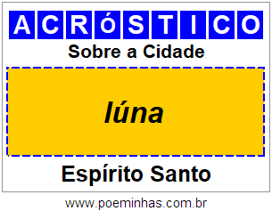 Acróstico Para Imprimir Sobre a Cidade Iúna