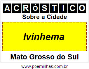 Acróstico Para Imprimir Sobre a Cidade Ivinhema