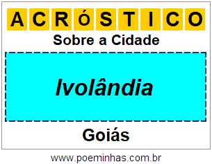 Acróstico Para Imprimir Sobre a Cidade Ivolândia