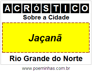 Acróstico Para Imprimir Sobre a Cidade Jaçanã