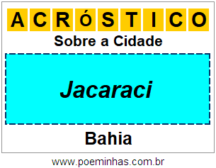 Acróstico Para Imprimir Sobre a Cidade Jacaraci