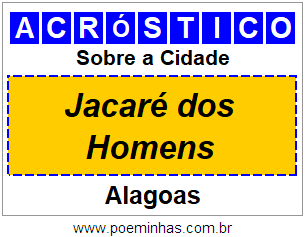 Acróstico Para Imprimir Sobre a Cidade Jacaré dos Homens