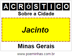 Acróstico Para Imprimir Sobre a Cidade Jacinto