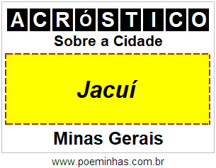 Acróstico Para Imprimir Sobre a Cidade Jacuí