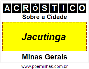 Acróstico Para Imprimir Sobre a Cidade Jacutinga