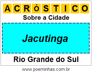 Acróstico Para Imprimir Sobre a Cidade Jacutinga