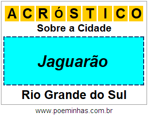 Acróstico Para Imprimir Sobre a Cidade Jaguarão