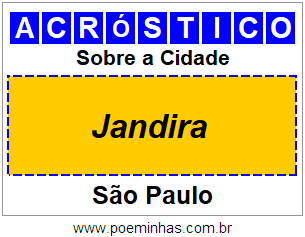 Acróstico Para Imprimir Sobre a Cidade Jandira