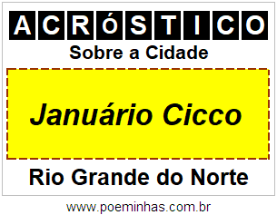 Acróstico Para Imprimir Sobre a Cidade Januário Cicco