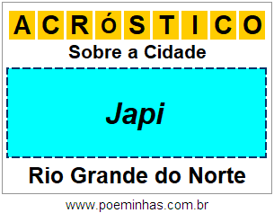 Acróstico Para Imprimir Sobre a Cidade Japi