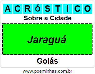 Acróstico Para Imprimir Sobre a Cidade Jaraguá