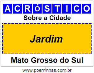 Acróstico Para Imprimir Sobre a Cidade Jardim