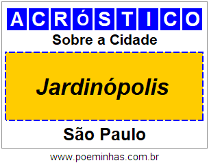 Acróstico Para Imprimir Sobre a Cidade Jardinópolis