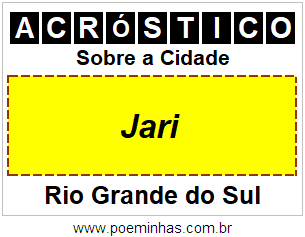 Acróstico Para Imprimir Sobre a Cidade Jari