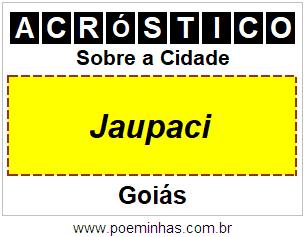 Acróstico Para Imprimir Sobre a Cidade Jaupaci