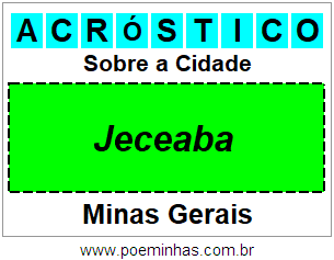 Acróstico Para Imprimir Sobre a Cidade Jeceaba