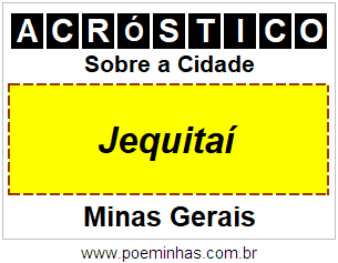 Acróstico Para Imprimir Sobre a Cidade Jequitaí