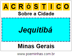 Acróstico Para Imprimir Sobre a Cidade Jequitibá