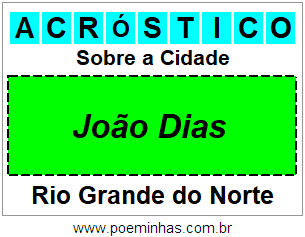 Acróstico Para Imprimir Sobre a Cidade João Dias