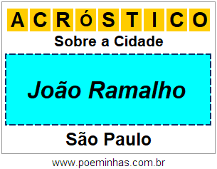 Acróstico Para Imprimir Sobre a Cidade João Ramalho