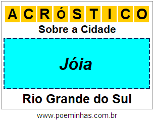 Acróstico Para Imprimir Sobre a Cidade Jóia