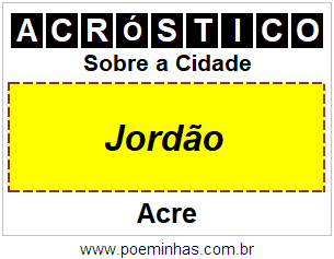 Acróstico Para Imprimir Sobre a Cidade Jordão