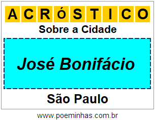 Acróstico Para Imprimir Sobre a Cidade José Bonifácio