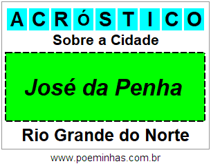 Acróstico Para Imprimir Sobre a Cidade José da Penha