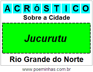 Acróstico Para Imprimir Sobre a Cidade Jucurutu