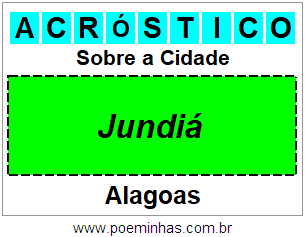 Acróstico Para Imprimir Sobre a Cidade Jundiá