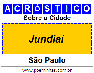 Acróstico Para Imprimir Sobre a Cidade Jundiaí