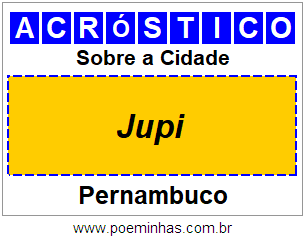 Acróstico Para Imprimir Sobre a Cidade Jupi