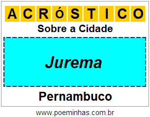 Acróstico Para Imprimir Sobre a Cidade Jurema