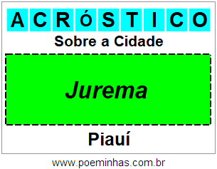 Acróstico Para Imprimir Sobre a Cidade Jurema