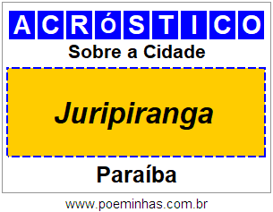 Acróstico Para Imprimir Sobre a Cidade Juripiranga