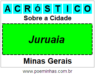 Acróstico Para Imprimir Sobre a Cidade Juruaia