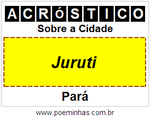 Acróstico Para Imprimir Sobre a Cidade Juruti