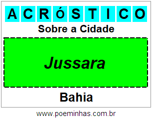 Acróstico Para Imprimir Sobre a Cidade Jussara