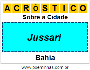 Acróstico Para Imprimir Sobre a Cidade Jussari