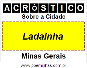 Acróstico Para Imprimir Sobre a Cidade Ladainha