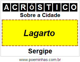 Acróstico Para Imprimir Sobre a Cidade Lagarto