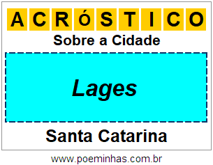 Acróstico Para Imprimir Sobre a Cidade Lages