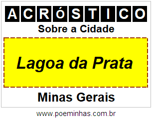 Acróstico Para Imprimir Sobre a Cidade Lagoa da Prata